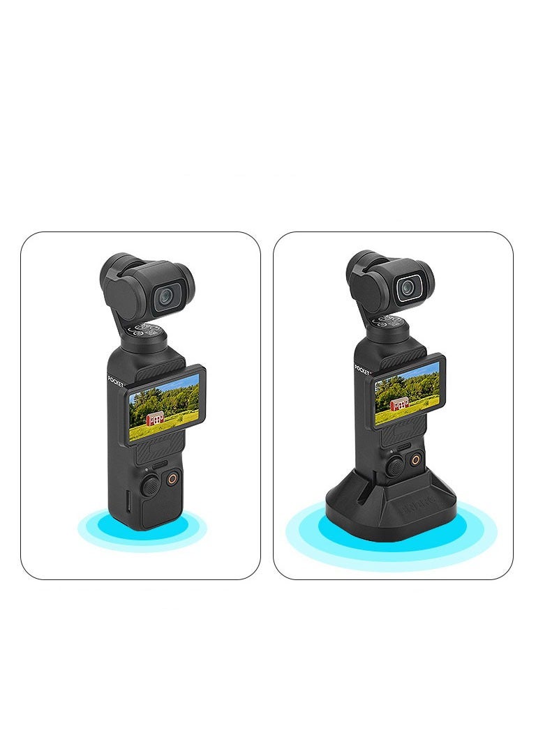 حامل تمديد لسطح المكتب مناسب لـ DJI Pocket 3 حامل قاعدة دعم جيمبال محمول باليد، قاعدة ثابتة للكاميرا (أسود) - Image 2