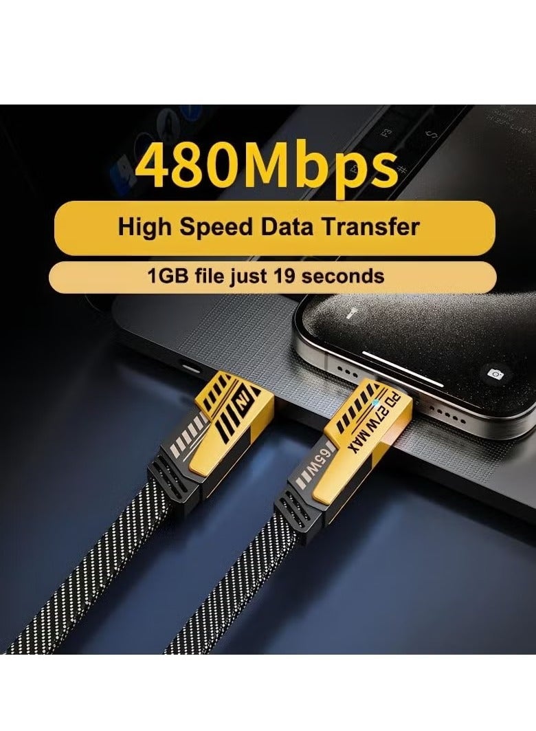 ELTRAZONE 4-in-1 Multi Charging Cable, 120CM [65W] Fast Charging – Compatible with iPhone 16/15/14/13 Pro Max, AirPods, iWatch, iPad, MacBook, Samsung S24/S23/S22 & Google Devices, 2M Length  - Image 5