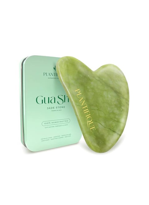 PLANTIFIQUE Gua Sha Facial Tools - GuaSha Massage Tool - Jawline Sculptor - GuaSha Tool for Face - Face Sculpting Tool for Your Skincare Routine - Jade Gua Sha