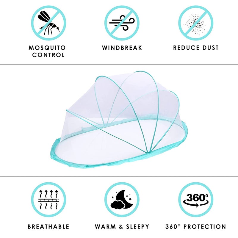Deejay Big Size Foldable Baby Mosquito Net, Bottomless Net for Infants, for Safe & Easy Use | Ensures Your Baby's Safe Sleep 135 x 65 x 65cms, for Babies & Toddlers (Green, 0 to 24 Months) (Green) - Image 4