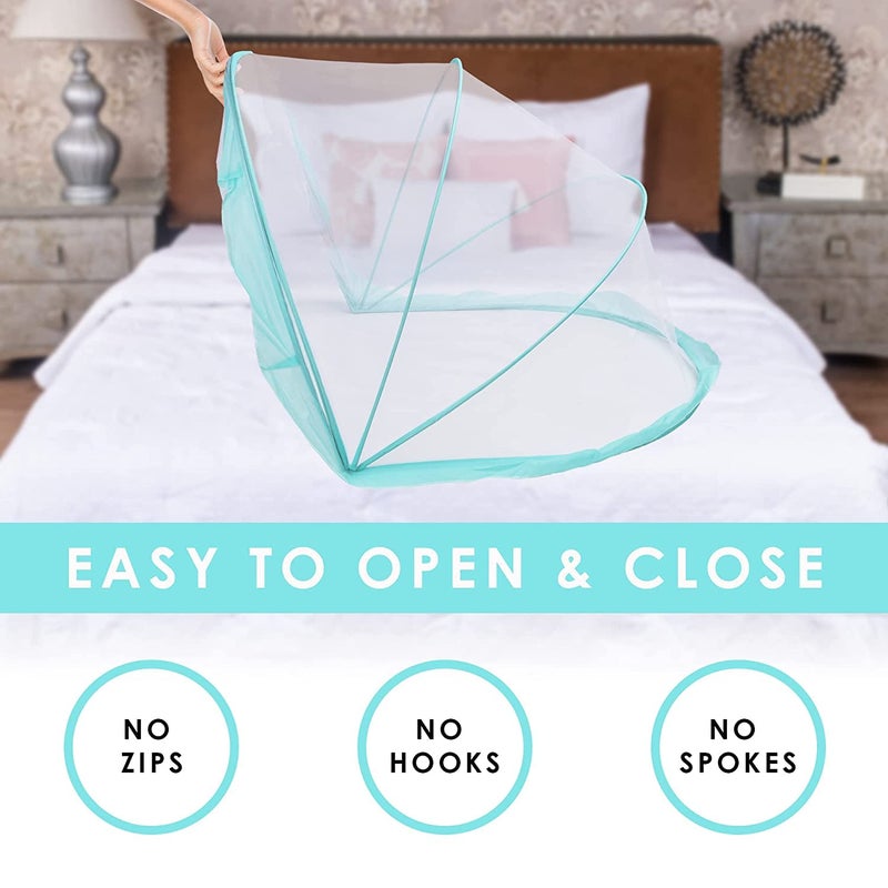 Deejay Big Size Foldable Baby Mosquito Net, Bottomless Net for Infants, for Safe & Easy Use | Ensures Your Baby's Safe Sleep 135 x 65 x 65cms, for Babies & Toddlers (Green, 0 to 24 Months) (Green) - Image 3