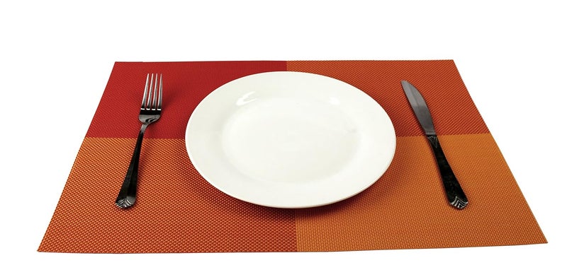 Mockery WipeClean Place Mats Set of 4 Washable PVC NonSlip TearResistant HeatResistant Place Mats for Home or Restaurant 30 x 45 cm Orange K11F - Image 5