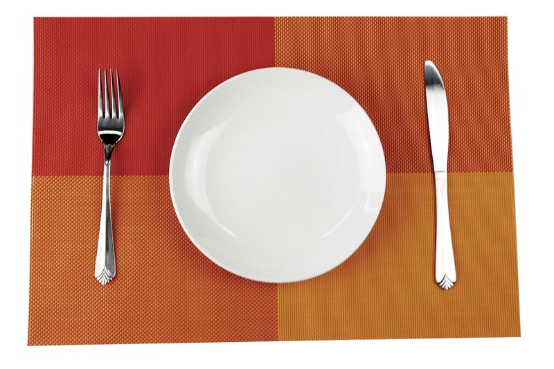 Mockery WipeClean Place Mats Set of 4 Washable PVC NonSlip TearResistant HeatResistant Place Mats for Home or Restaurant 30 x 45 cm Orange K11F - Image 2