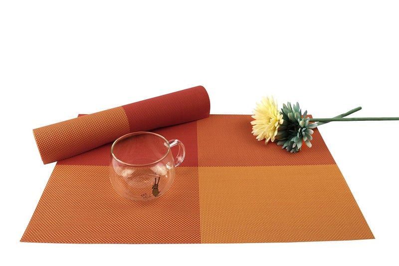 Mockery WipeClean Place Mats Set of 4 Washable PVC NonSlip TearResistant HeatResistant Place Mats for Home or Restaurant 30 x 45 cm Orange K11F - Image 4