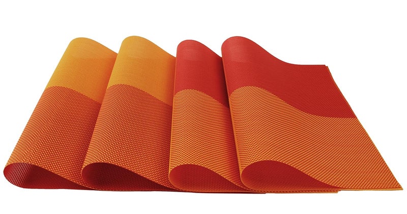 Mockery WipeClean Place Mats Set of 4 Washable PVC NonSlip TearResistant HeatResistant Place Mats for Home or Restaurant 30 x 45 cm Orange K11F - Image 3