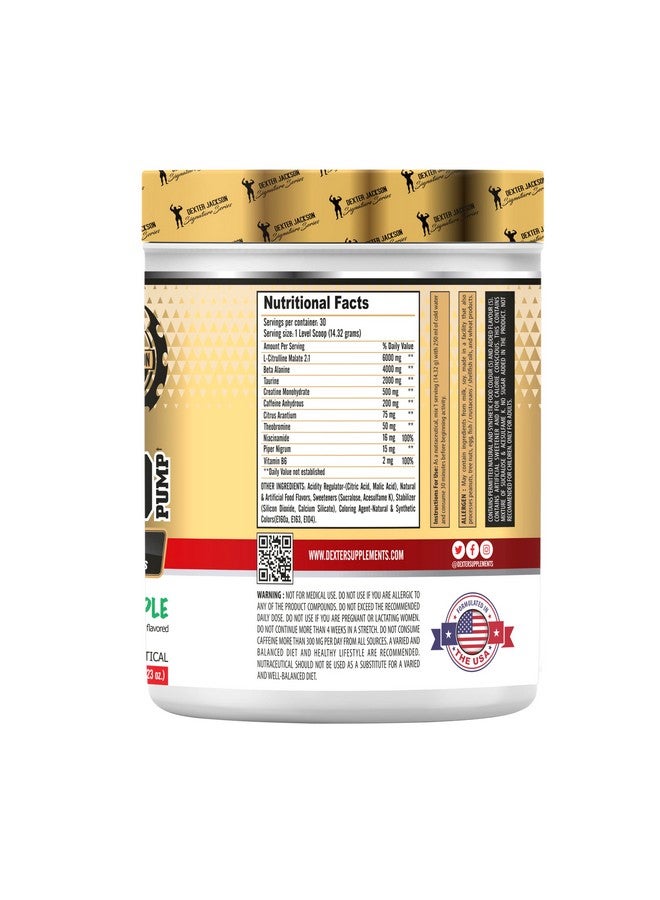 Dexter Jackson Legend Pump | Advanced Pre-workout Formula | Green Apple Flavor | 432 Gram - Image 3