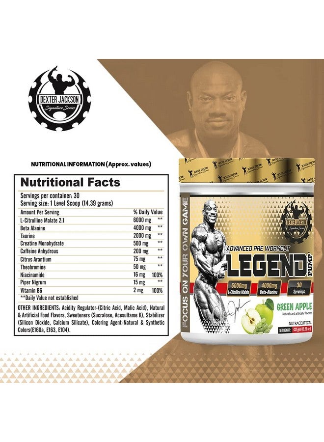 Dexter Jackson Legend Pump | Advanced Pre-workout Formula | Green Apple Flavor | 432 Gram - Image 5