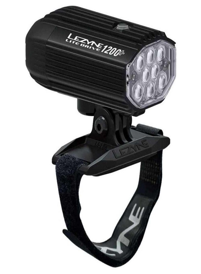 LEZYNE Helmet Lite Drive 1200+ Front USB-C Rechargeable Low-Profile Road Mountain Gravel Bike Bicycle Cycling Light, 1 200 Lumens | Includes GoPro Style Mount | CNC-machined Aluminum Construction