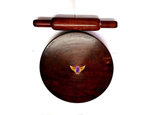 Jayam Traditional مجموعة جايام التقليدية من الخشب تشاكلا بيلان مع لوح دوار مع دبوس 25 سم 10 بوصة - Image 1