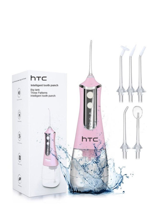 HTC Water Jet Oral Hygiene Irrigator Cordless Floss Dental Pink 350ml - Image 1