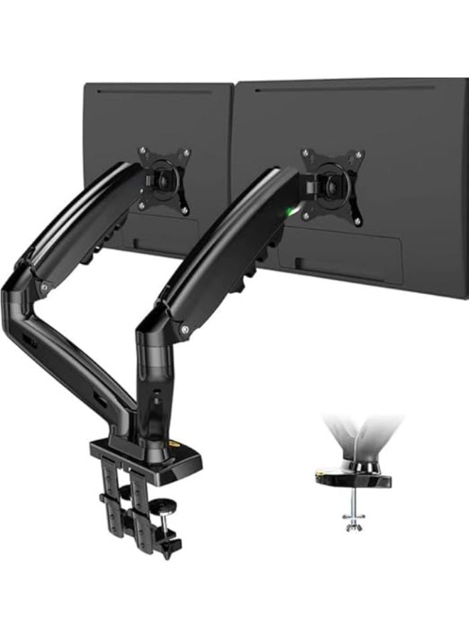 Dual Arm Monitor Mount for 17-27 Inch Monitor Black - Image 1