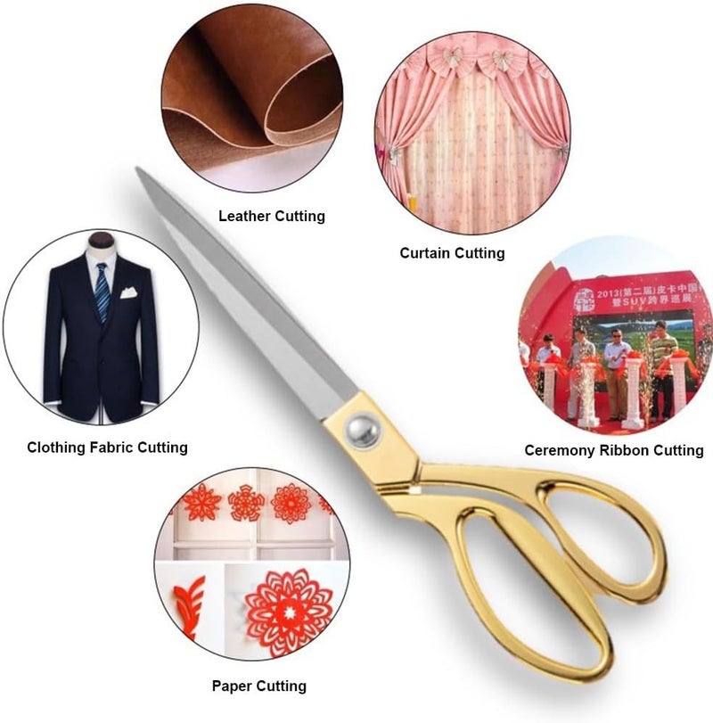 Generic Heavy Duty Tailor Scissors 10.5 Inch Professional Fabric Cutting Shears for Dressmaking Sewing Craft - Image 5