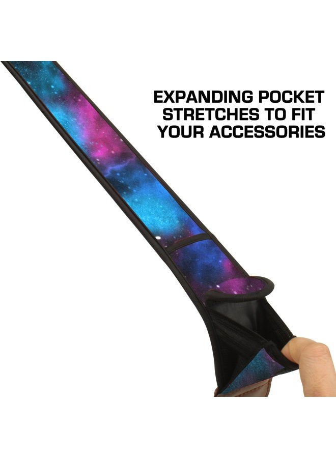USA Gear USA GEAR TrueSHOT Neck Strap Neoprene Camera Straps - Padded Camera Strap, Accessory Pocket, and Quick Release Buckles - Compatible with Canon, Nikon, Sony and More DSLR and Mirrorless Camera - Galaxy - Image 5