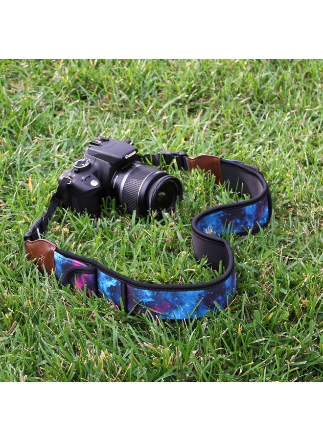 USA Gear USA GEAR TrueSHOT Neck Strap Neoprene Camera Straps - Padded Camera Strap, Accessory Pocket, and Quick Release Buckles - Compatible with Canon, Nikon, Sony and More DSLR and Mirrorless Camera - Galaxy - Image 3