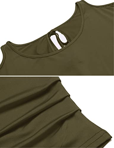 Miselon Women's Cold Shoulder Tops Casual Scoop Neck Short Sleeve St Patrick's Day T-Shirts(Army Green, L) - Image 2