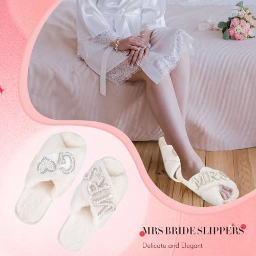 Tarpop Bride Slippers Mrs Slipper for Wedding with Personalized Initial Pearl Design Bridal Gifts(7-8,G) - Image 4