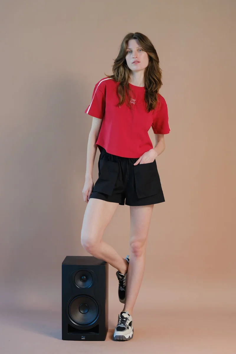 فيرجيو تي شيرت فيرجيو قطن مطاطي ستايل جامعي كاجوال