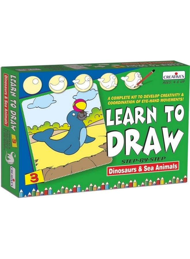Creative's Creative Educational Aids P. Ltd. Creative Educational Aids 1040 Learn To Draw - Dinosaurs And Sea Animals,Multicolor - Image 1