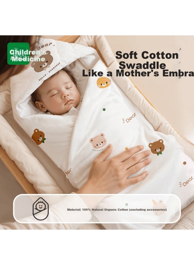 Tongkui Baby Maternity Bag Newborn Delivery Room Pure Cotton Swaddle Blanket Uni Baby Birth Gift Full Moon Gift Bear 450g 21 Pieces - Image 5