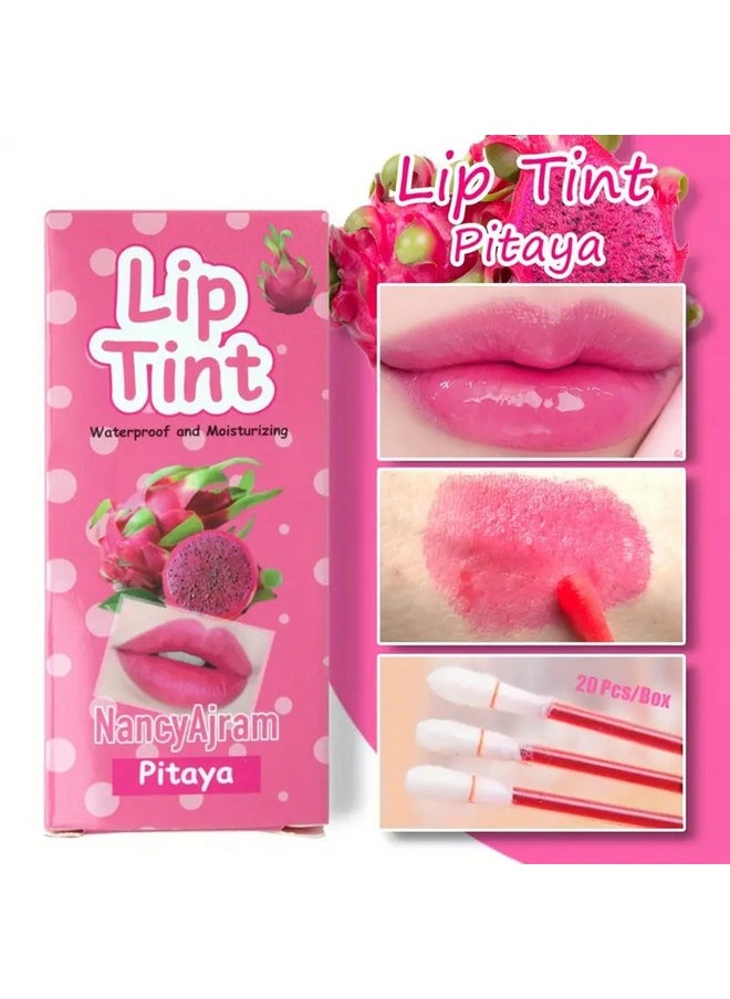 SWETIYOU SWETIYOU Lip Tint Cotton Swab, 20 Pcs Waterproof Non-Stick Cotton Swab Lipstick Long Lasting Q Tip Lip Tint Stain, Cute Lip Makeup Products(Pitaya)  - Image 2