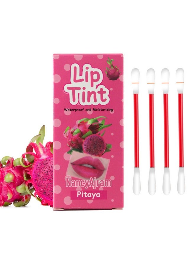 SWETIYOU SWETIYOU Lip Tint Cotton Swab, 20 Pcs Waterproof Non-Stick Cotton Swab Lipstick Long Lasting Q Tip Lip Tint Stain, Cute Lip Makeup Products(Pitaya)  - Image 1