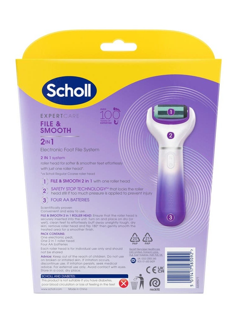 Scholl Expertcare File & Smooth 2-In-1 Electronic Foot File - Image 2