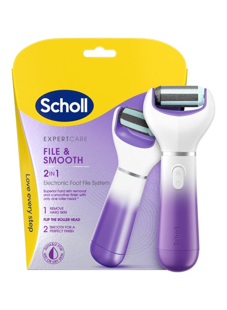 Scholl Expertcare File & Smooth 2-In-1 Electronic Foot File - Image 1