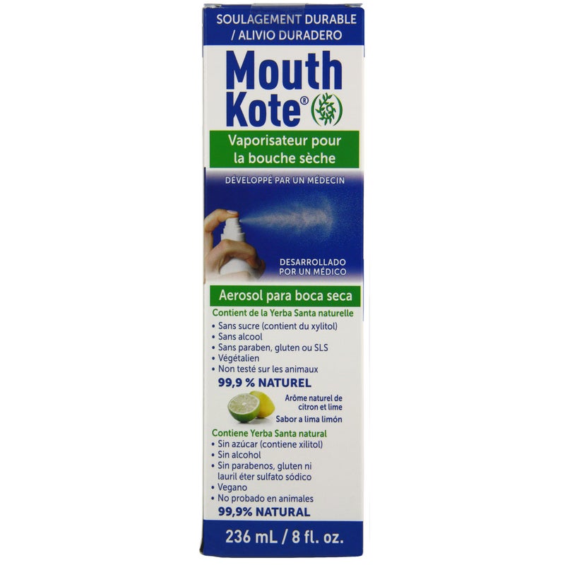MouthKote بخاخ فم كوت لجفاف الفم، مرطب فموي مع ييربا سانتا، 8 أونصة سائلة - Image 3