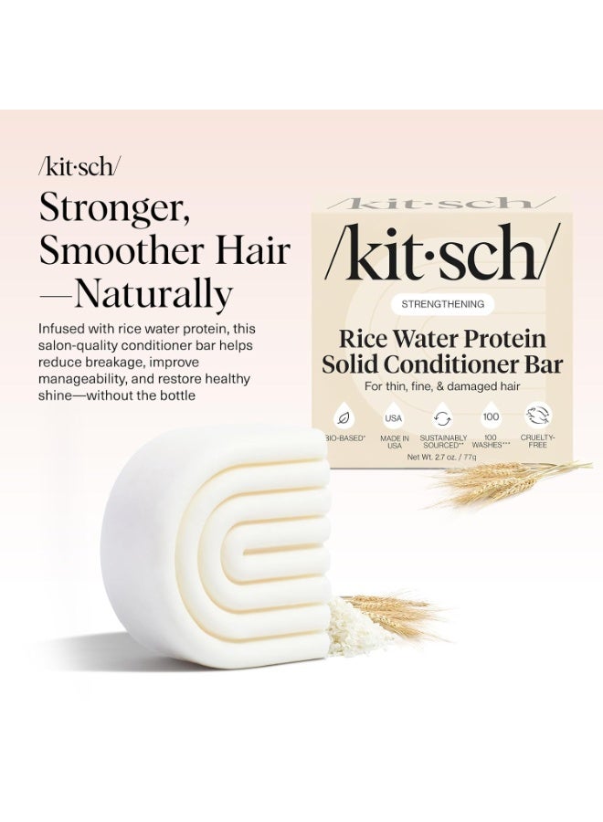 Kitsch Rice Water Conditioner Bar for Hair Growth – Rice Protein Hair Conditioner Bar to Repair Damage, Prevent Split Ends & Boosts Shine – Paraben, Silicone & Sulfate-Free Hair Care - 2.7 oz - Image 5