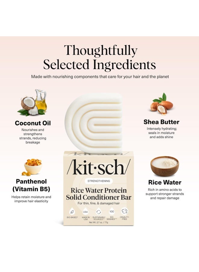Kitsch Rice Water Conditioner Bar for Hair Growth – Rice Protein Hair Conditioner Bar to Repair Damage, Prevent Split Ends & Boosts Shine – Paraben, Silicone & Sulfate-Free Hair Care - 2.7 oz - Image 4