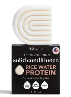Kitsch Kitsch Rice Water Hair Conditioner Bar for All Hair Types, Organic, Natural Strengthening, Cleansing and Moisturizing Solid Conditioner Bar Made in US, Eco-Friendly, Paraben Free, Sulfate Free, 2.7 oz  - Image 1