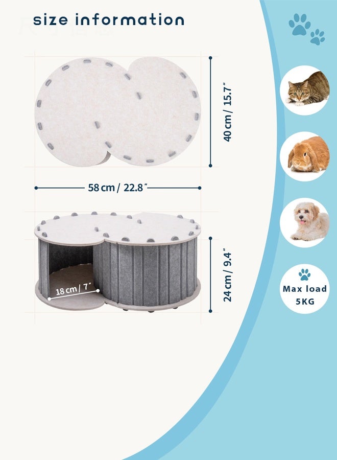 Generic Cat House，S-shaped tunnel cat nest,Cat Resting Bed with Removable Mat ,pet house,Pet Bed Indoor Pet Bed Cat Bed Semi Enclosed Cat Hole Bed Cat Supplies ， Equipped with Washable and Removable Mat Cat tent Animal bed(Grey)  - Image 2