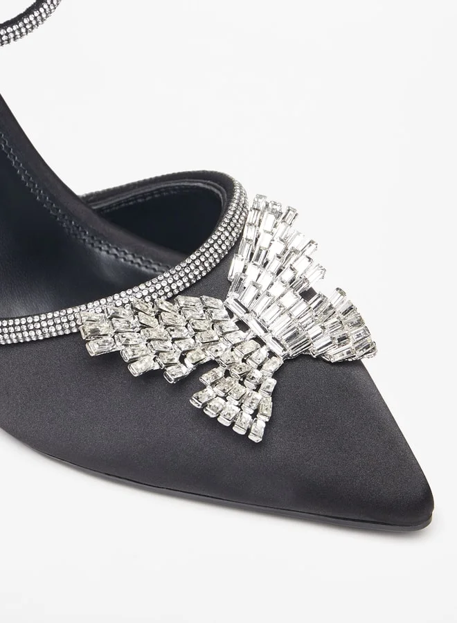 Celeste Women's Embellished Pumps with Stiletto Heels and Buckle Closure