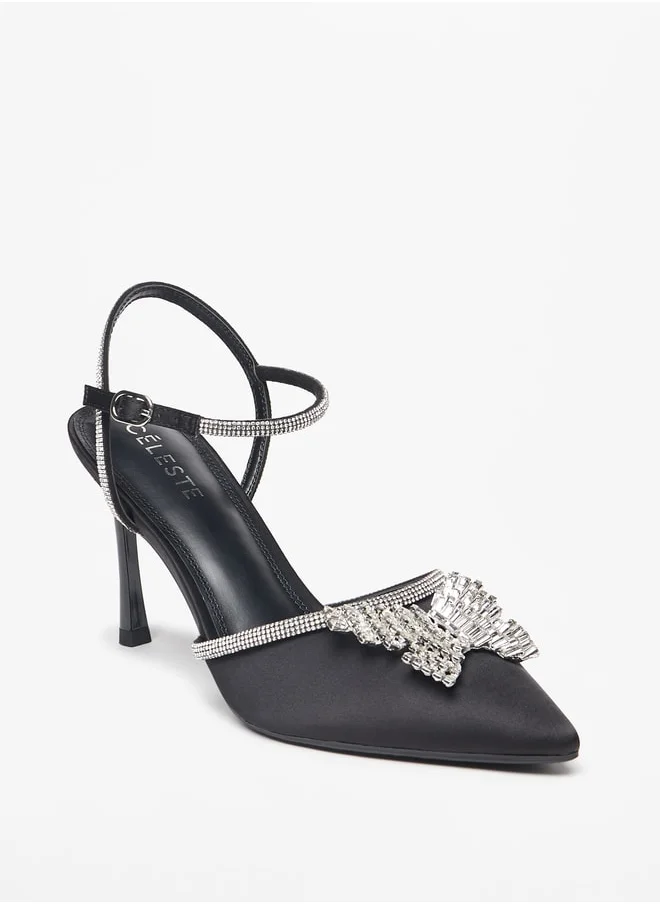 سيليست Women's Embellished Pumps with Stiletto Heels and Buckle Closure