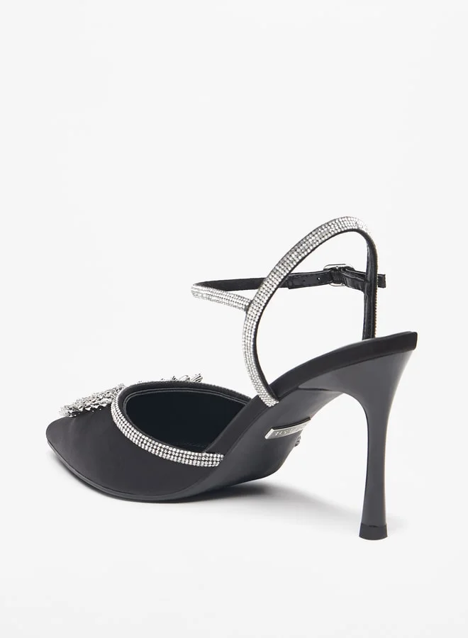 Celeste Women's Embellished Pumps with Stiletto Heels and Buckle Closure