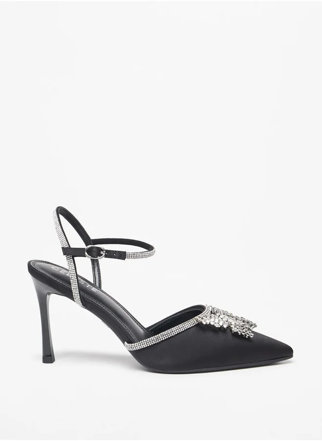 سيليست Women's Embellished Pumps with Stiletto Heels and Buckle Closure