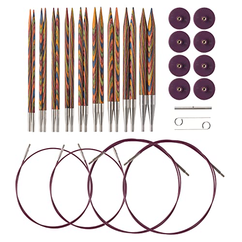 KnitPicks Knit Picks Options Wood Interchangeable Knitting Needle Set - US 4-11 (Rainbow) - Image 1
