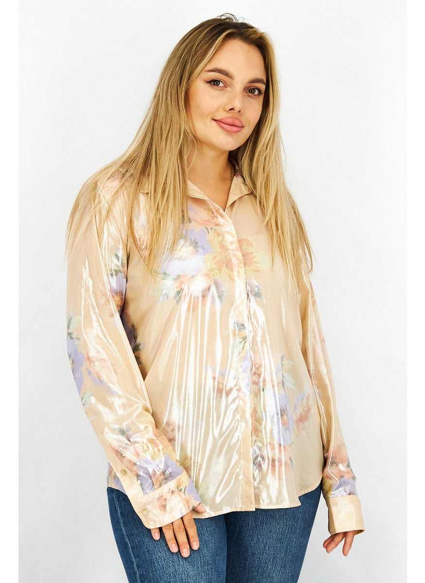 Women Spread Collar Long Sleeve Floral Print Shirt, Blush Combo - pzsku/Z84BB07B117177D03262DZ/45/_/1737641178/86f1832a-242f-4ac8-a9c3-3b932483a77f