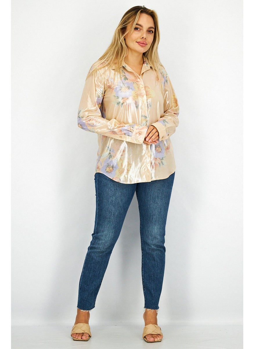 Women Spread Collar Long Sleeve Floral Print Shirt, Blush Combo - pzsku/Z84BB07B117177D03262DZ/45/_/1739715341/58c56a87-a86b-4690-ad17-6925f8232a4e