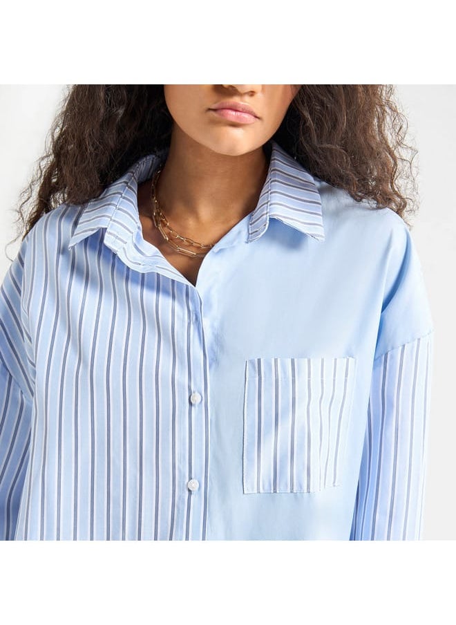 FAV Striped Shirt with Collar and Long Sleeves  - Image 4