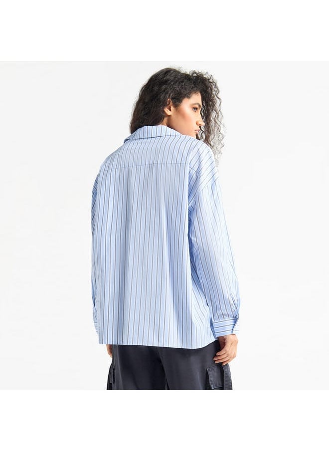 FAV Striped Shirt with Collar and Long Sleeves  - Image 3