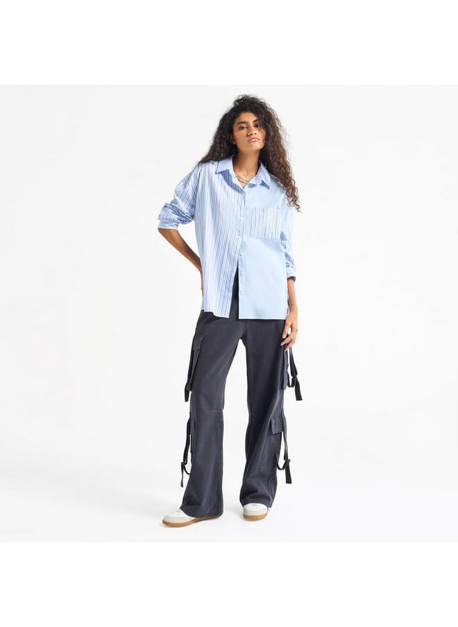 FAV Striped Shirt with Collar and Long Sleeves  - Image 2