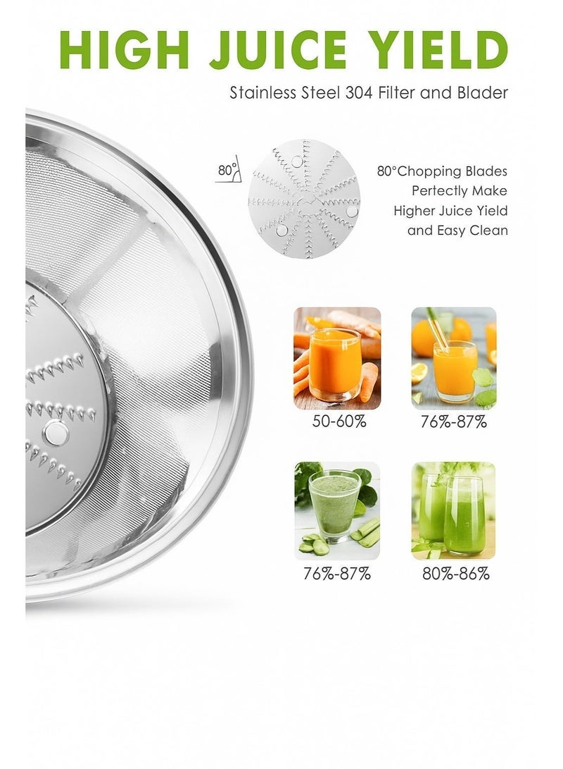 آر إيه أف عصارة راف، قابس ثلاثي الأطراف، قوة ١٠٠٠ واط | عصارة من الفولاذ المقاوم للصدأ سعة ٤٥٠ مل، بفتحة تغذية بعرض ٦.٥ سم | منخفضة الضوضاء، سهلة التنظيف، تحكم مزدوج السرعة | عصارة فواكه وخضراوات كهربائية، لون فضي (R.2817S) - Image 3