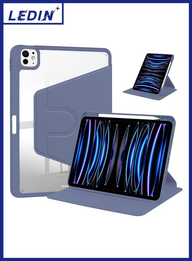 LEDIN Rotating Case for iPad Pro 13-Inch M4 (2024) with Pencil Holder,360 Degree Rotation Protective Stand Slim Cover Clear Back, Auto Wake/Sleep (iPad Pro 13) - Image 1