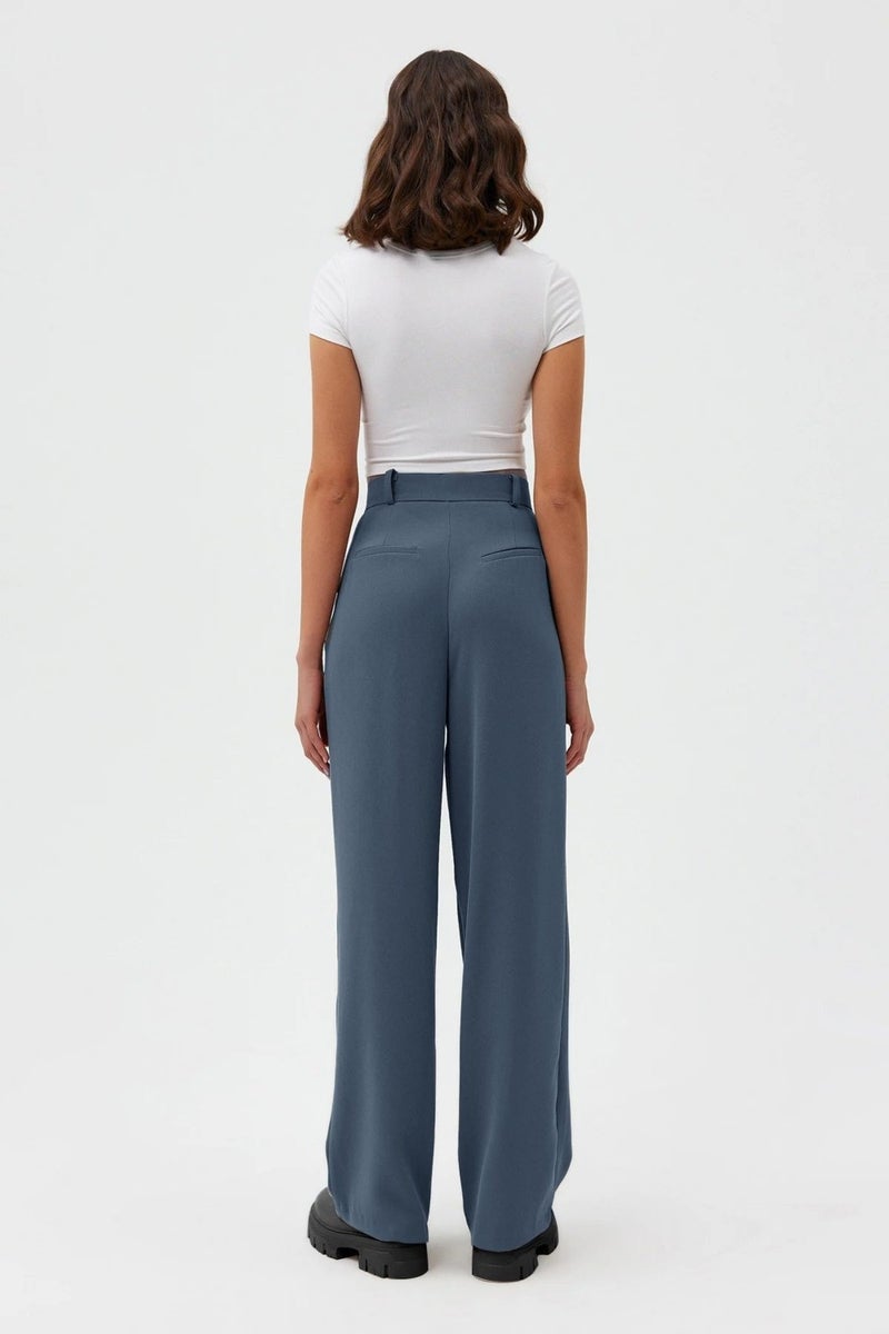 Açelya Okcu Azalea Okcu High Waist Wed Leg Palazzo Woven Women's Trousers  - Image 3