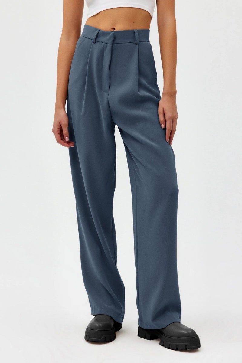 Açelya Okcu Azalea Okcu High Waist Wed Leg Palazzo Woven Women's Trousers  - Image 2