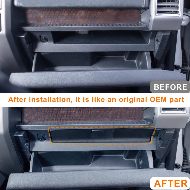 RAVOTOM Glove Box Organizer Compatible with 2015-2020 Ford F150 Accessories Interior Hidden Glove Storage Compartment Organizer Tray ABS Materials - Image 2