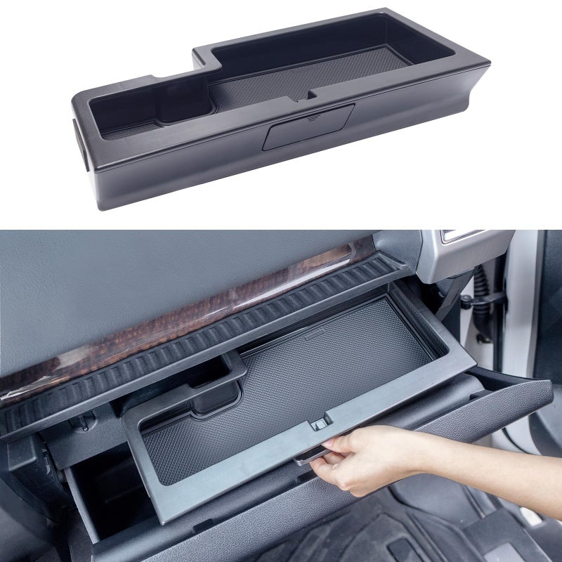 RAVOTOM Glove Box Organizer Compatible with 2015-2020 Ford F150 Accessories Interior Hidden Glove Storage Compartment Organizer Tray ABS Materials - Image 1