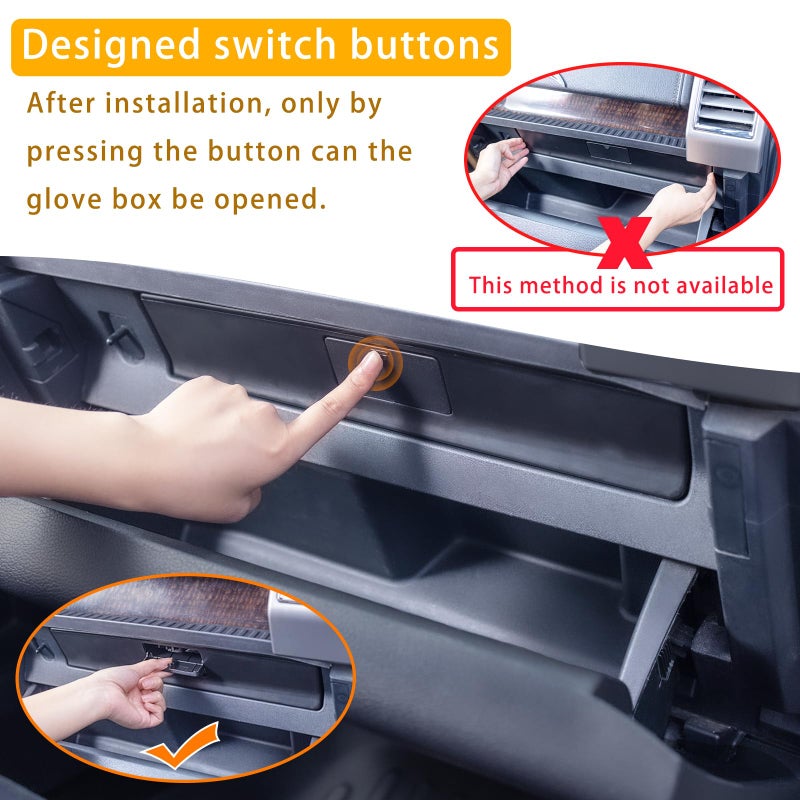 RAVOTOM Glove Box Organizer Compatible with 2015-2020 Ford F150 Accessories Interior Hidden Glove Storage Compartment Organizer Tray ABS Materials - Image 4