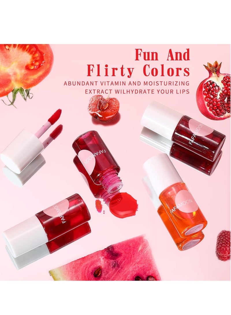 FAFAMOON Lip Tint Stain Set, Mini Liquid Water Tint,Korean Lip Gloss Moisturizing Natural,Long Lasting Waterproof,Multi-Use Lip and Cheek Tint(Watermelon) - Image 4